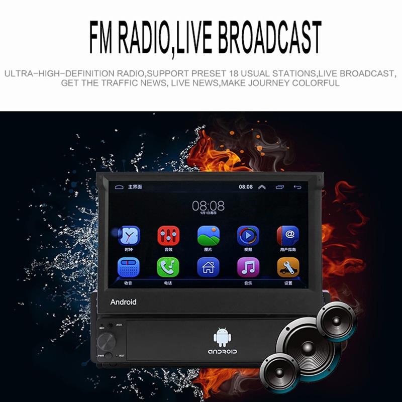 7 Inch Hd Foldable Car Android Radio Receiver Fm / Bluetooth / Tf / Gps / Phone Link / Wifi 1Gb + 32Gb 6