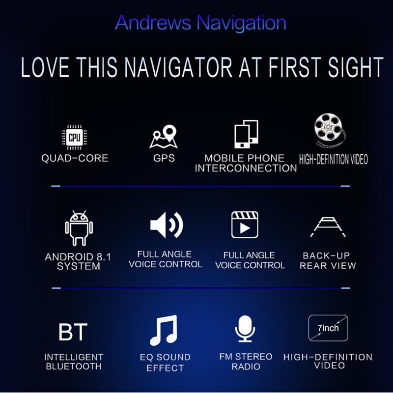 7 Inch Hd Foldable Car Android Radio Receiver Fm / Bluetooth / Tf / Gps / Phone Link / Wifi 1Gb + 32Gb 10