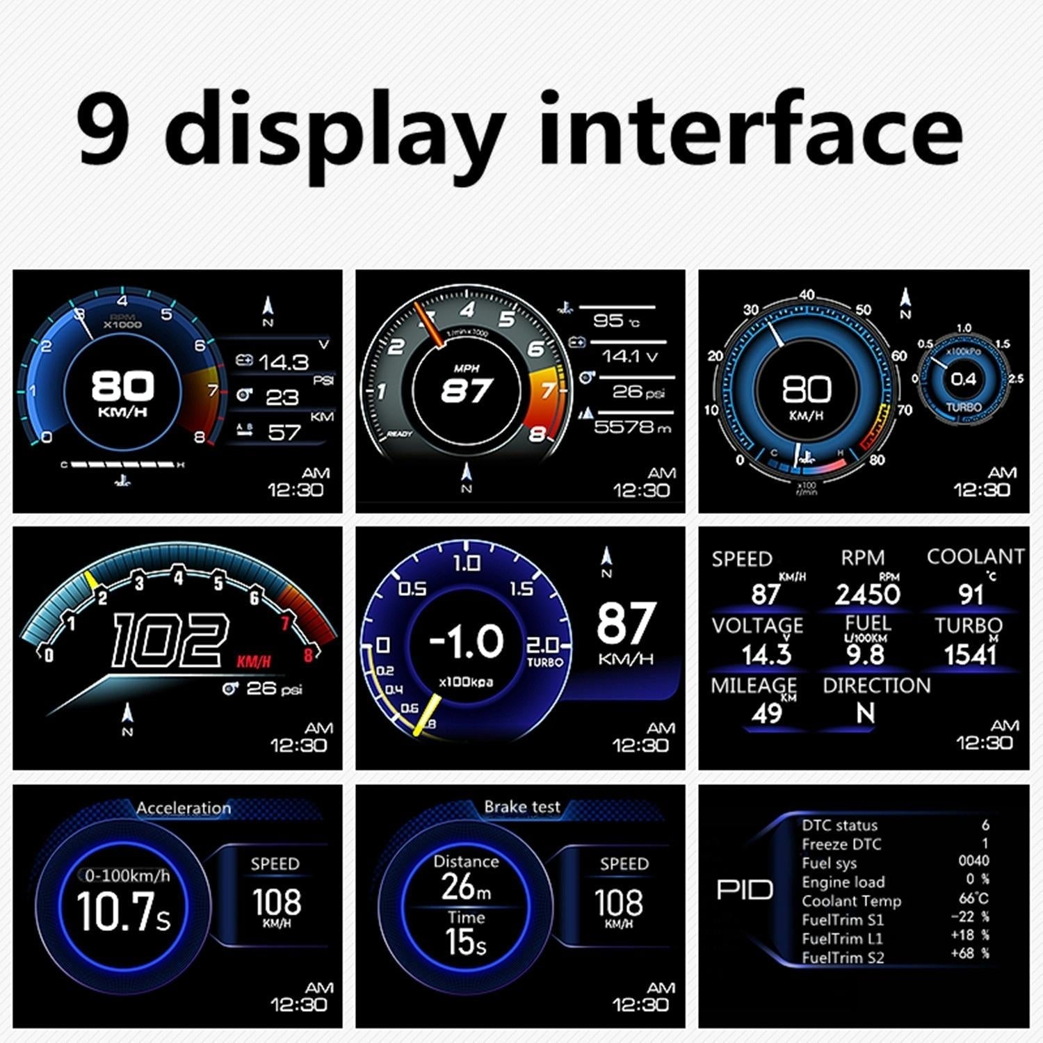 Car Hud Head Up Display Obd Gps Driving Computer Code Table 5