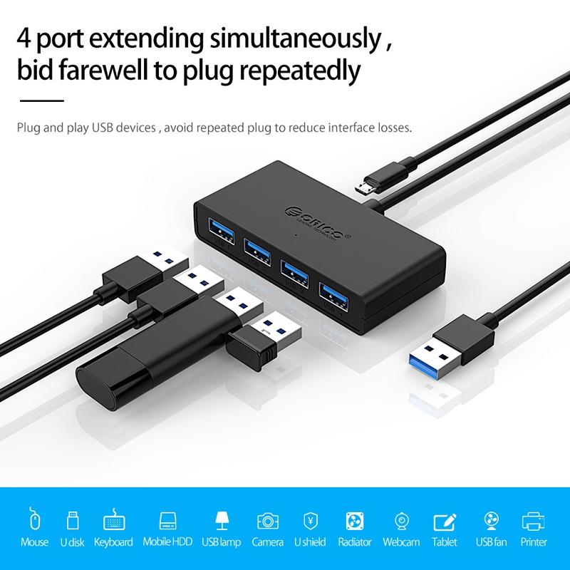 4-Port Usb 3.0 Hub With 100Cm Cable 5