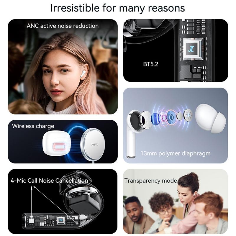 Smart Dual Noise Reduction Tws Wireless Earphones with Anc & Enc 10