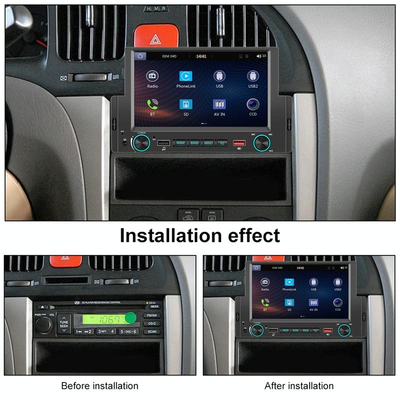 6.2 Inch Single Butt Carplay Car Monitor - Universal Wired Mp5 Player - Standard + 4 Light Camera 3