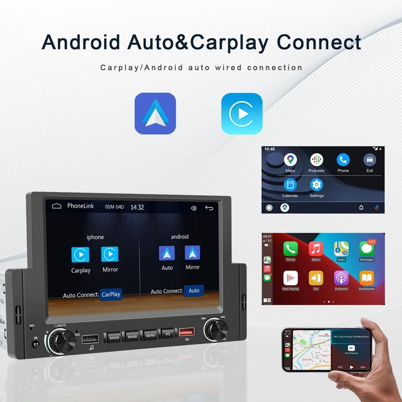 6.2 Inch Single Butt Carplay Car Monitor - Universal Wired Mp5 Player - Standard + 4 Light Camera 7