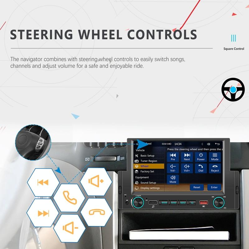6.2 Inch Single Butt Carplay Car Monitor - Universal Wired Mp5 Player - Standard + 4 Light Camera 9