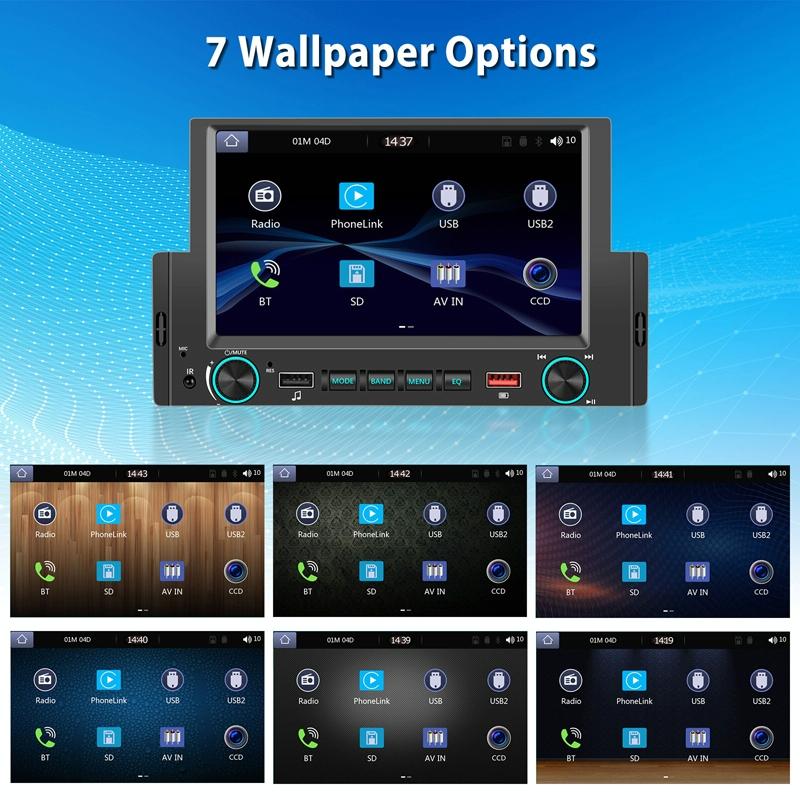 6.2 Inch Single Butt Carplay Car Monitor - Universal Wired Mp5 Player - Standard + 4 Light Camera 10