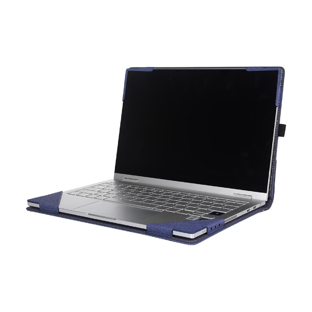 13.3 Inch Multifunctional Leather Laptop Case With Stand - Blue 3