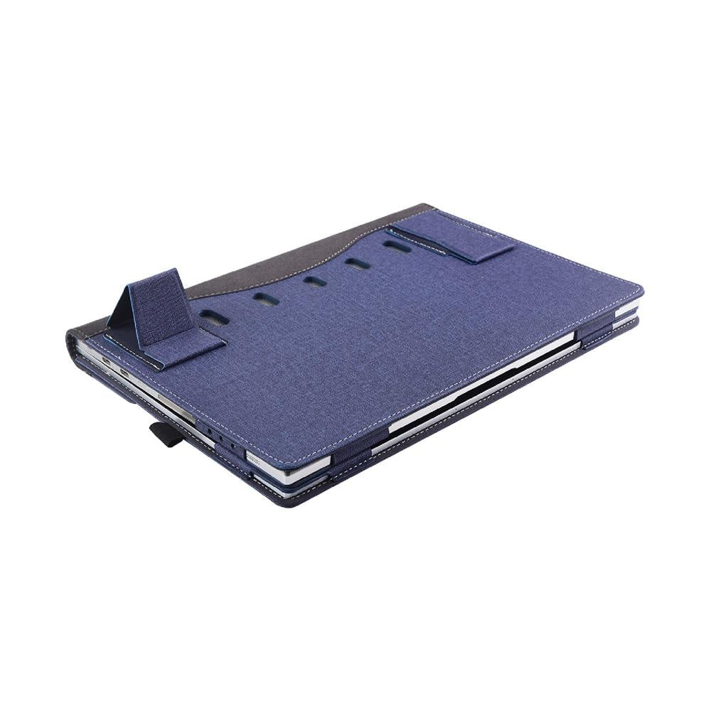 13.3 Inch Multifunctional Leather Laptop Case With Stand - Blue 7