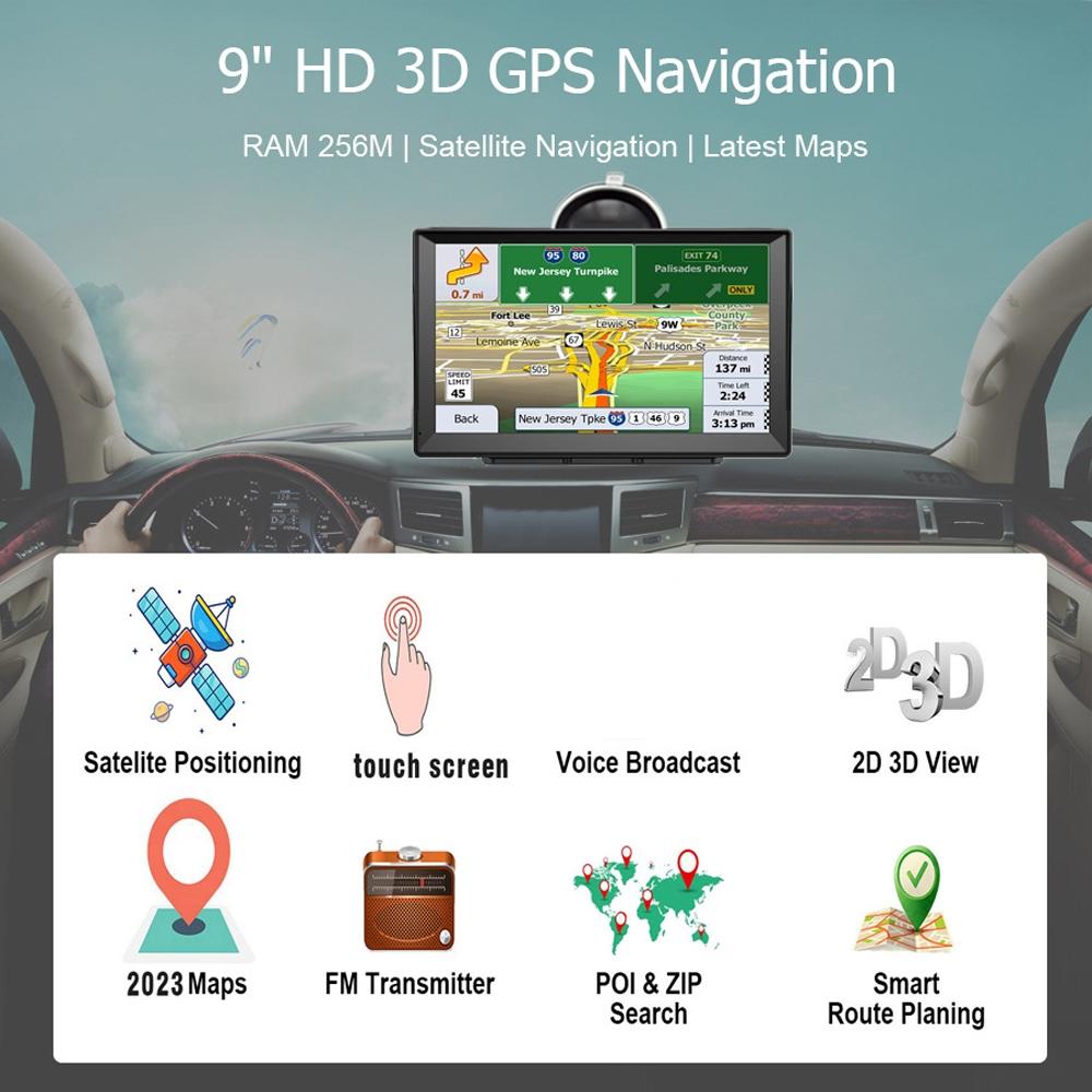 8 Inch Car Gps Navigator - 9 Screen Bluetooth Africa Map - Europe Map 6