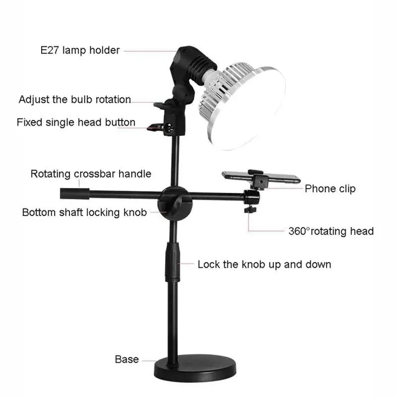 Desktop Photography Stand Kit with Mushroom Fill Light - 80W 120Mm 5