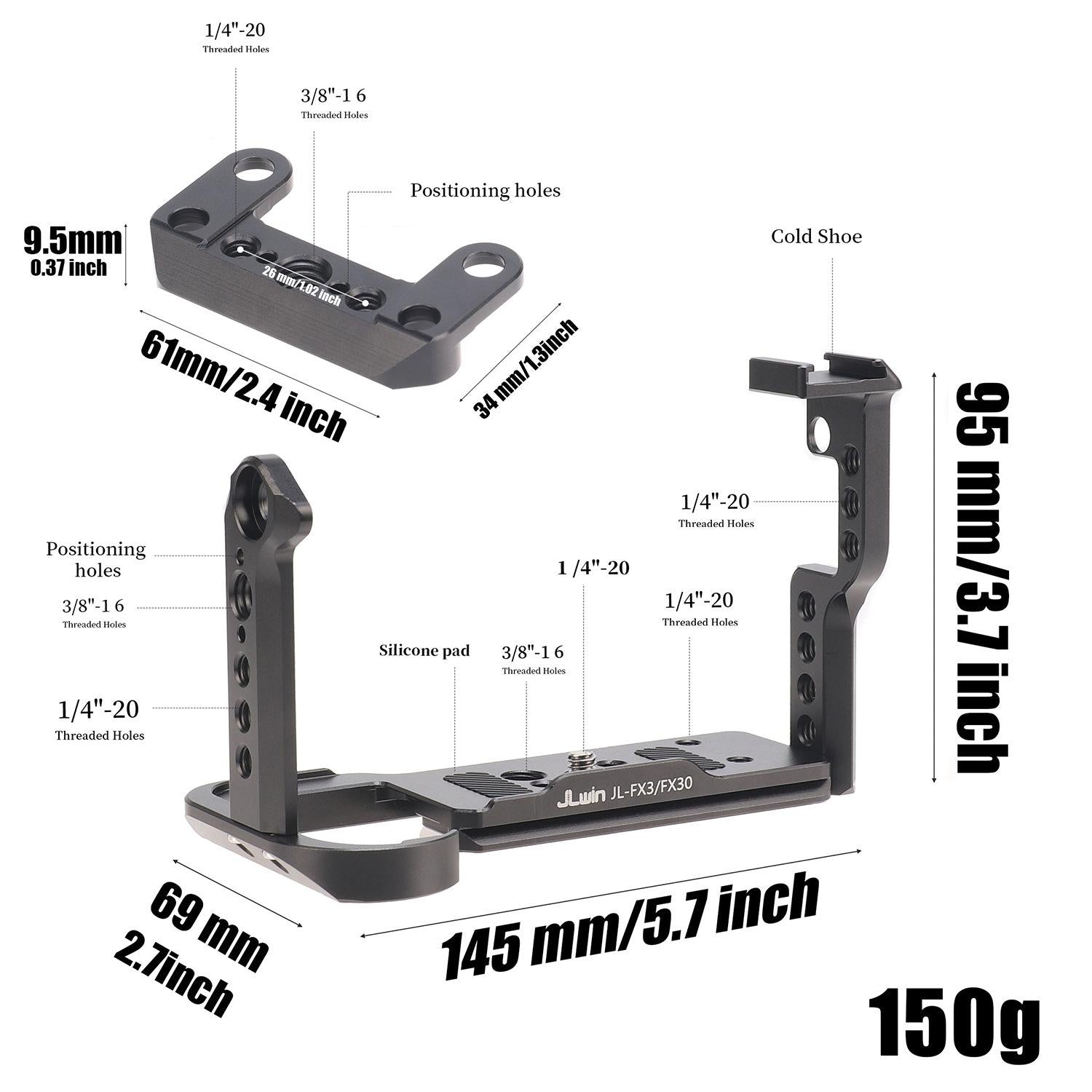 Camera Protection Cage Stabilizer Rig - Rabbit Cage for For Sony Fx30 / Fx3 - Only Rabbit Cage 9