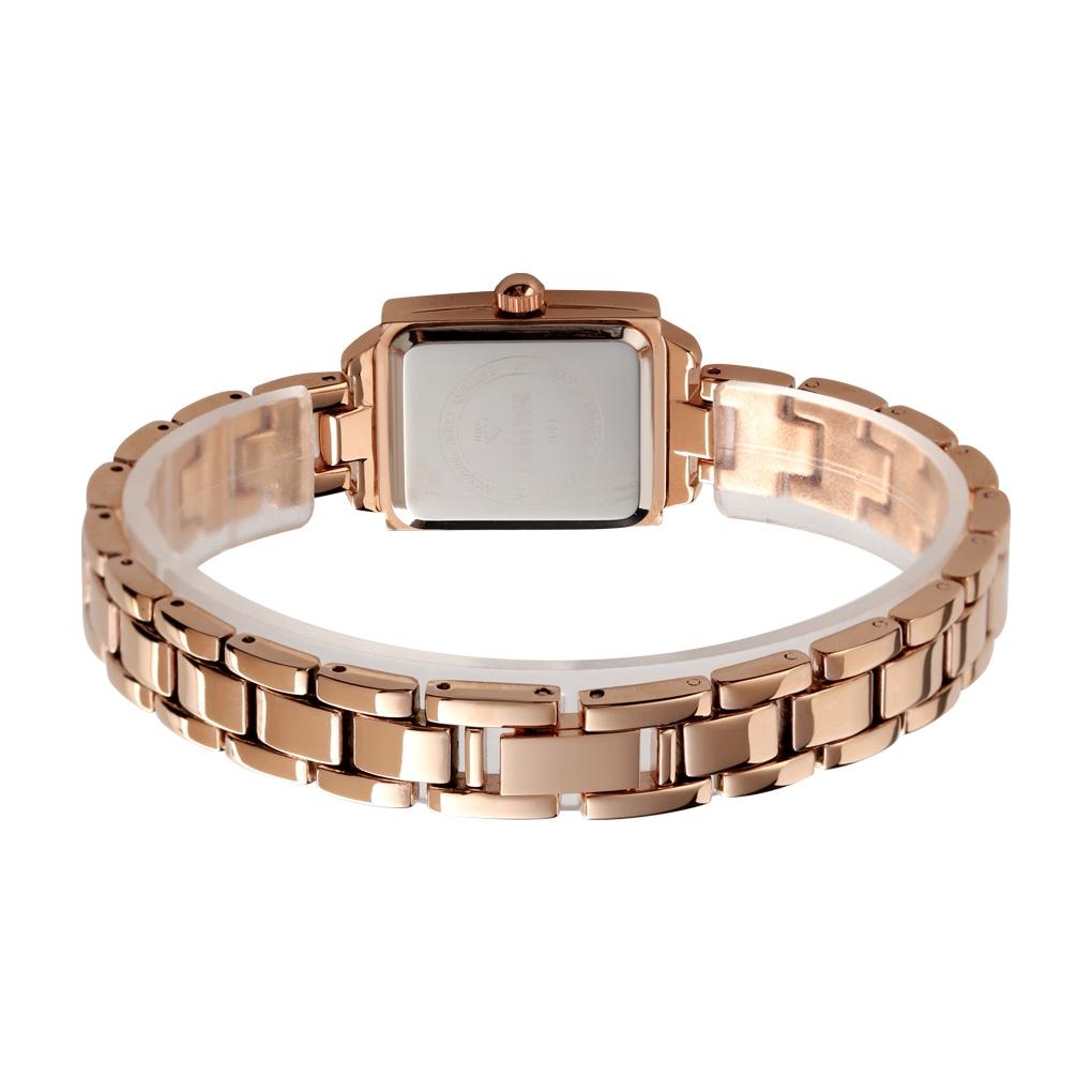 Elegant Square Quartz Watch for Women with Diamonds - Silvery 10