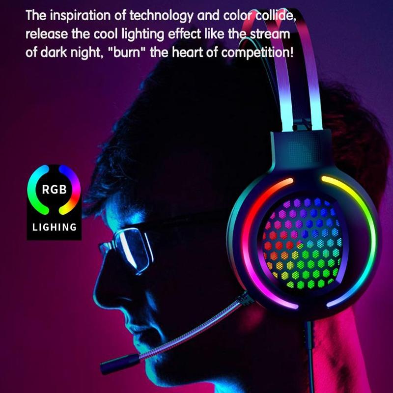 Usb Rgb Headset With Mic Wired Standard Version Pink 4