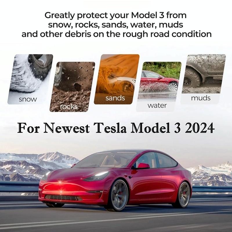 For Tesla Model 3 2024 4Pcs / Set Car Fenders Mud Flap Modification Accessories 8