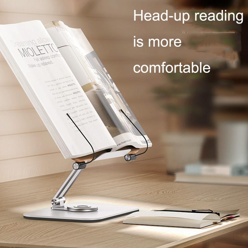 360-degree Rotating Desktop Bookshelf with Tablet Stand 7