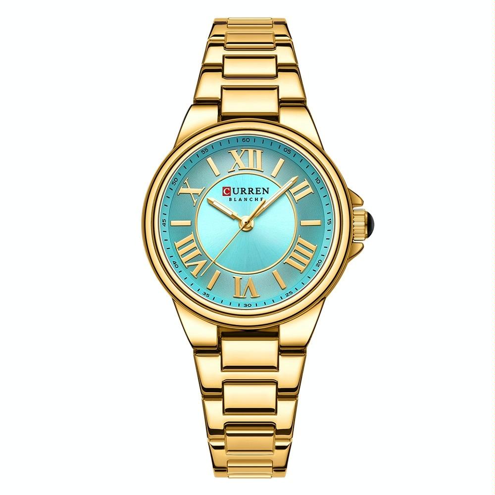 Waterproof Women Watch with Steel Strap - Casual Design - White Shell Pink 12