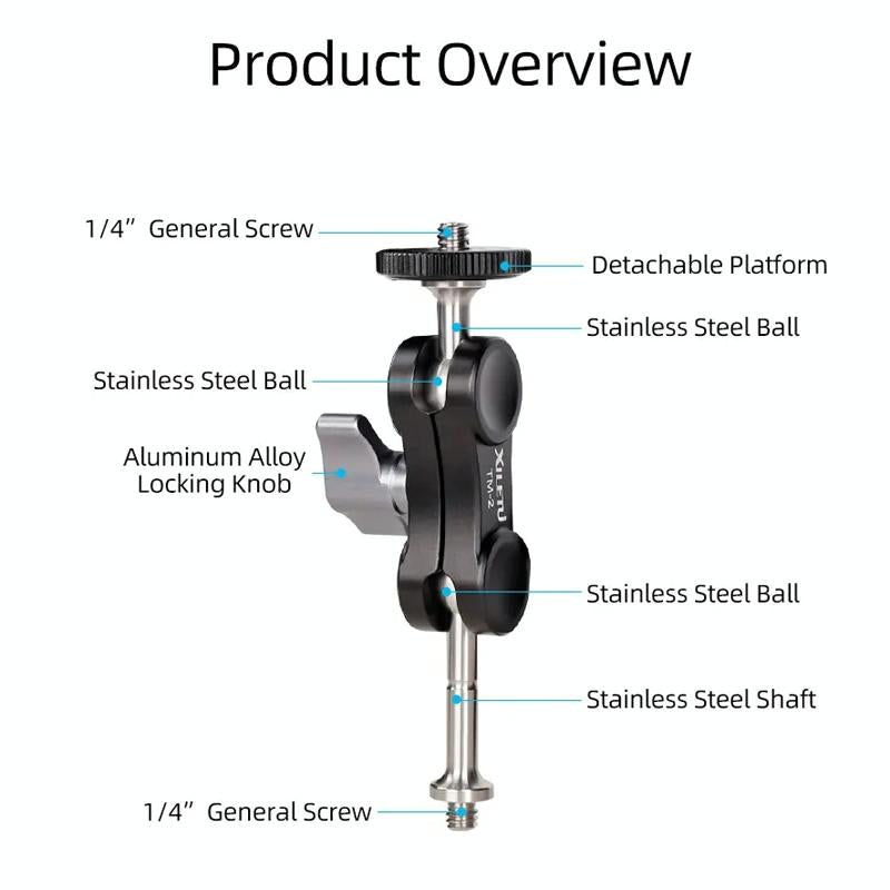 Versatile Dual Ballhead Magic Arm For Camera And Monitor Mounting - Tm-3 6