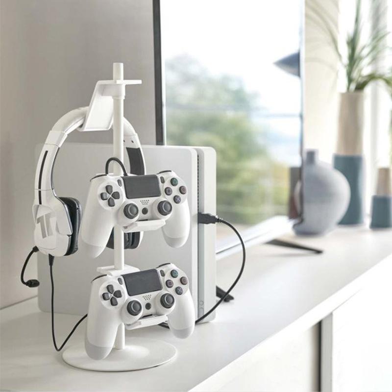 3-tier Desktop Gamepad and Headphone Storage Rack - Black 7