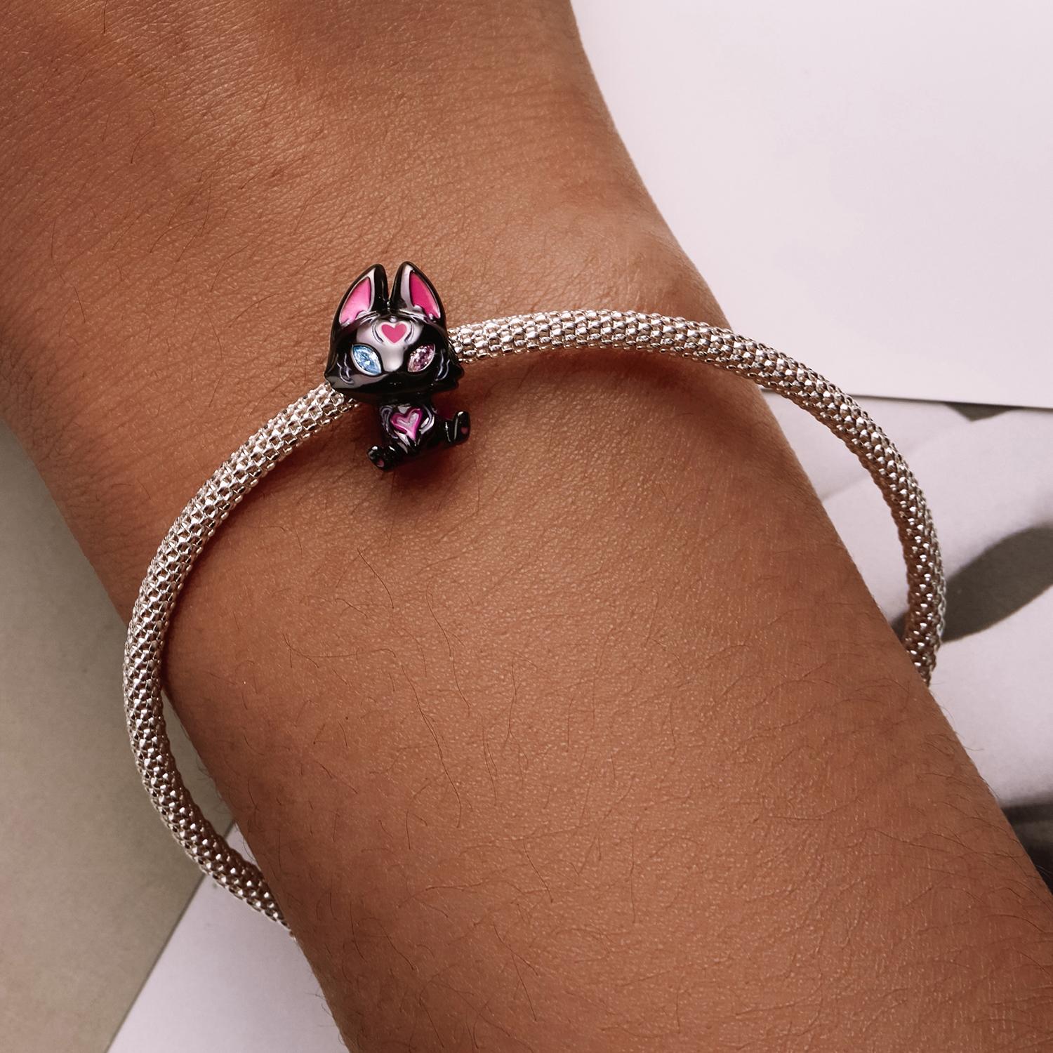 925 Sterling Silver Fox Elf Beads For Diy Bracelets & Necklaces 8