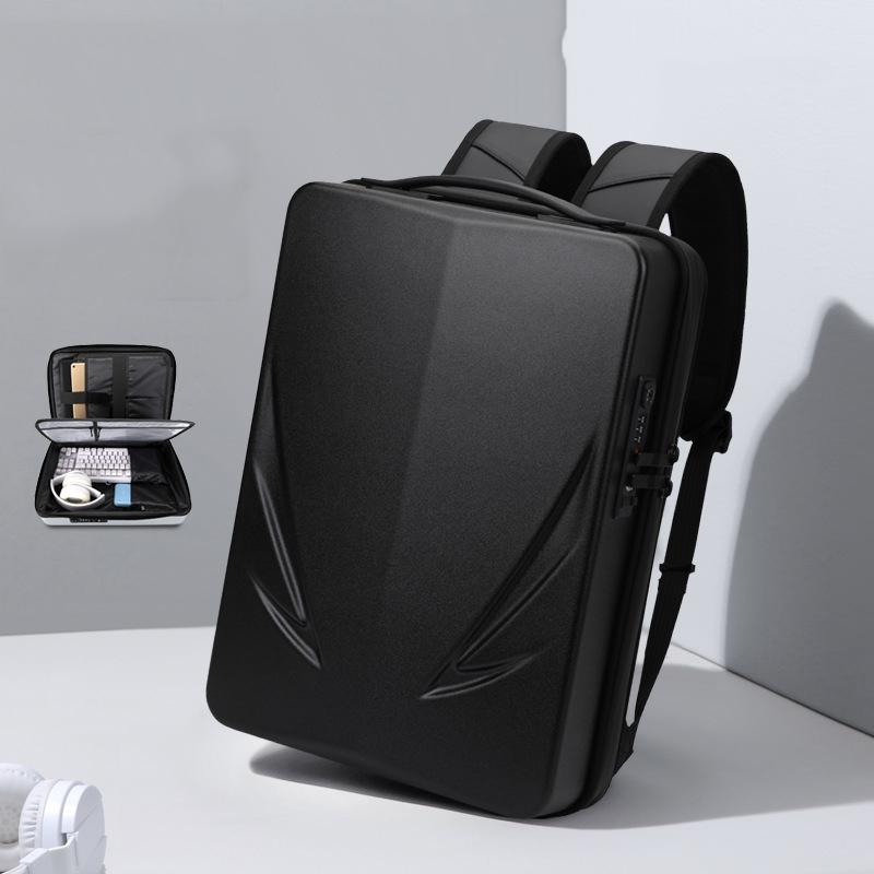 Men Gaming Backpack - Hard Shell Black