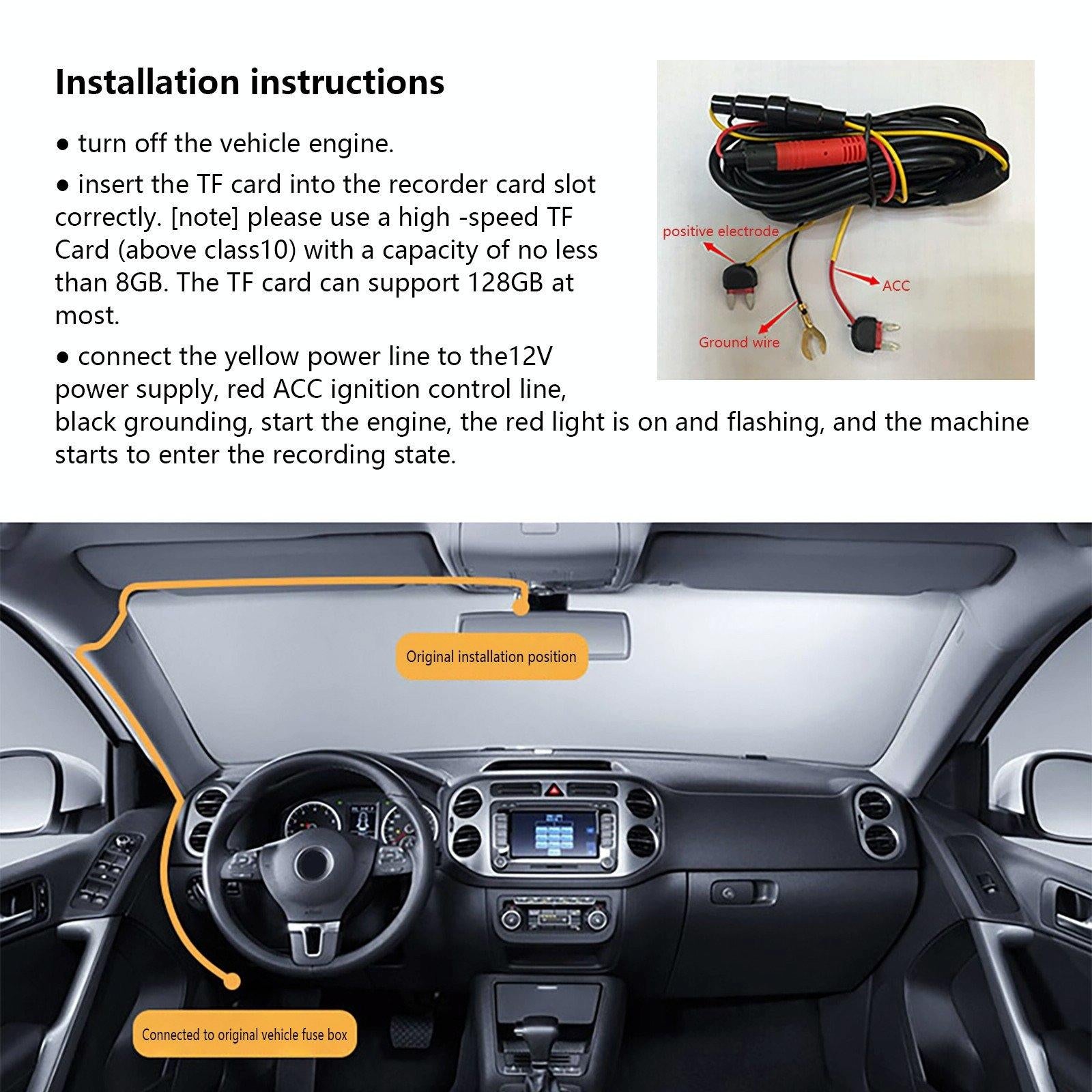 2k Dual Camera Wifi Car Dash Cam with Night Vision 9