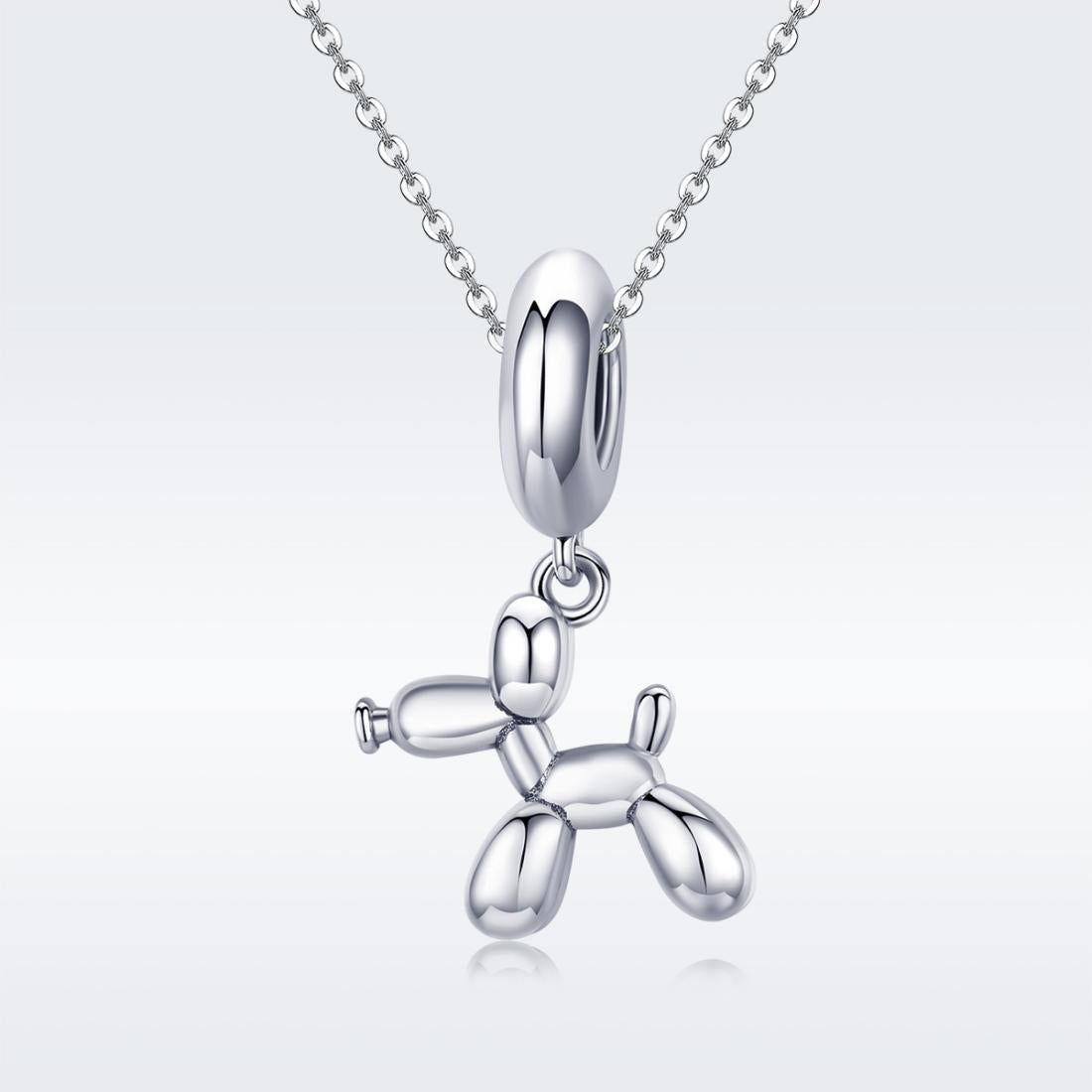 925 Sterling Silver Balloon Dog Charm For Diy Bracelets Bead+Chain Style - Bead + Chain 3