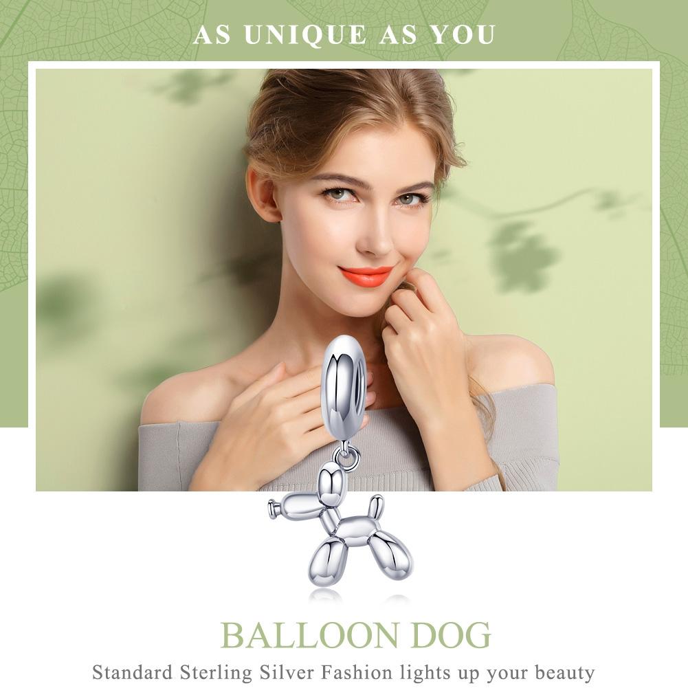 925 Sterling Silver Balloon Dog Charm For Diy Bracelets Bead+Chain Style - Bead + Chain 4