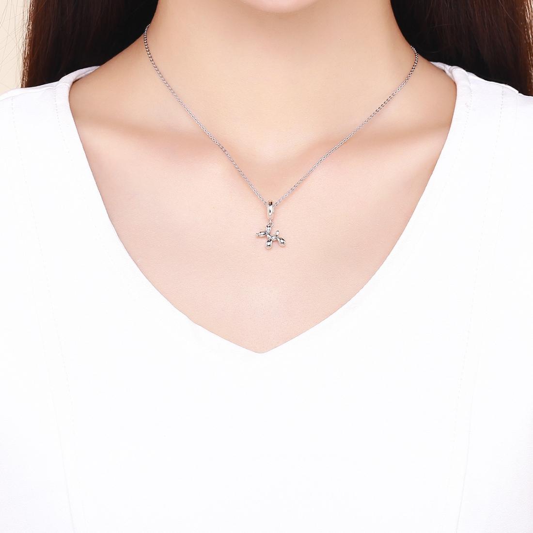 925 Sterling Silver Balloon Dog Charm For Diy Bracelets Bead+Chain Style - Bead + Chain 7