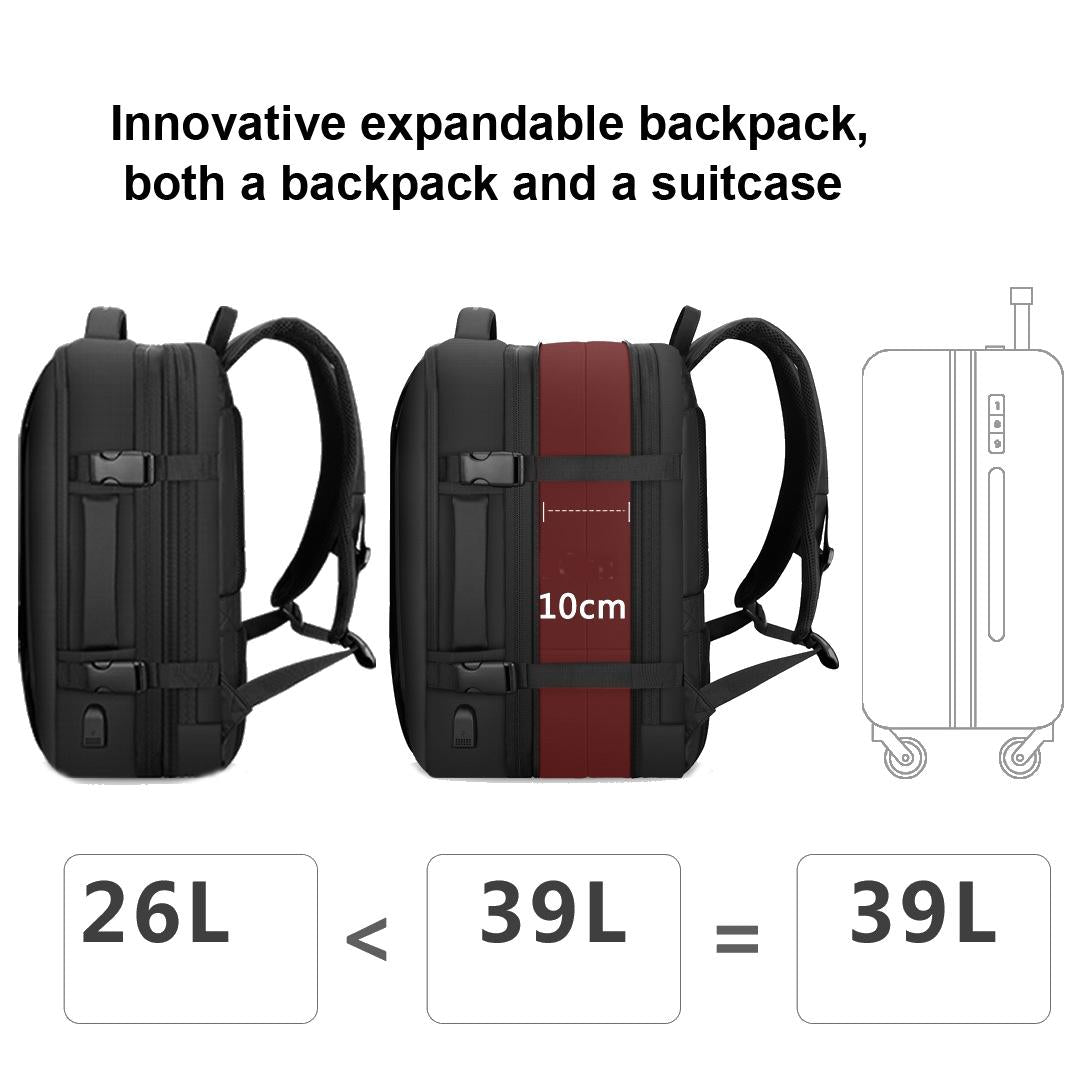 Large Capacity Oxford Cloth Backpack - 17.3 Inch Expansion Style for Men 3