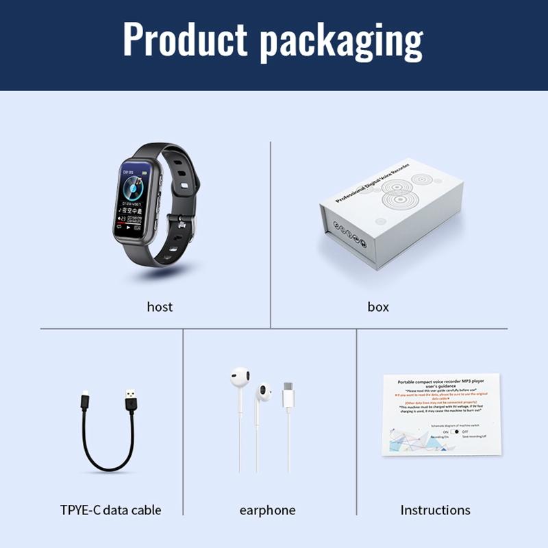 16Gb Bluetooth Bracelet With Smart Hd Noise Reduction - 8Gb 10