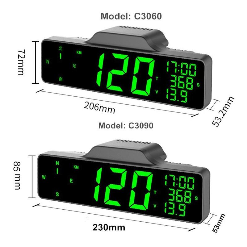 9 Inch Car Hud Gps Speedometer W / Compass Multifunction Display 3