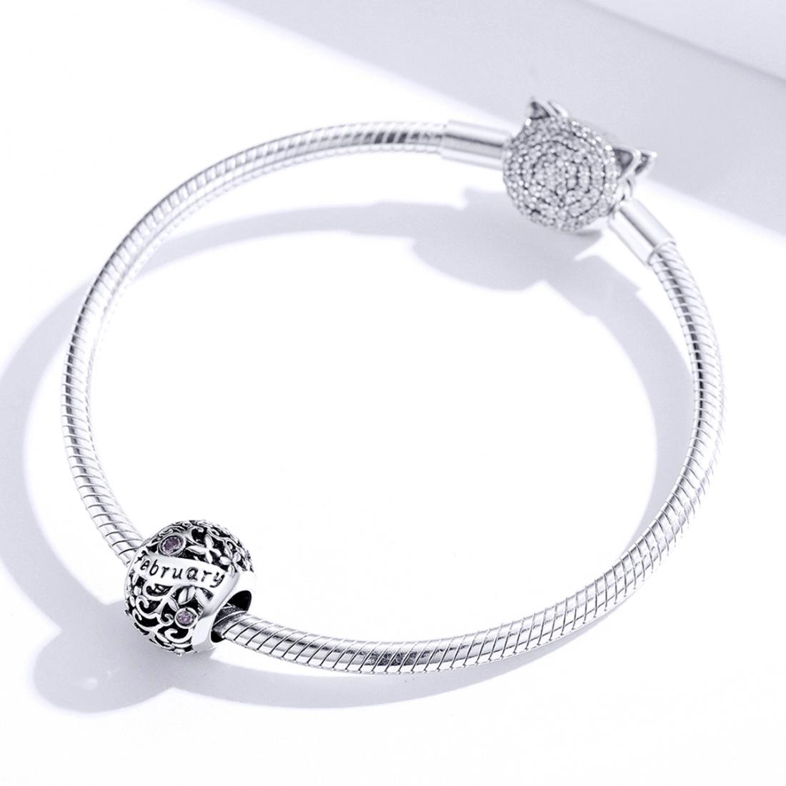 925 Sterling Silver Diy Birthstone Bracelet & Necklace Set February Style - February 5