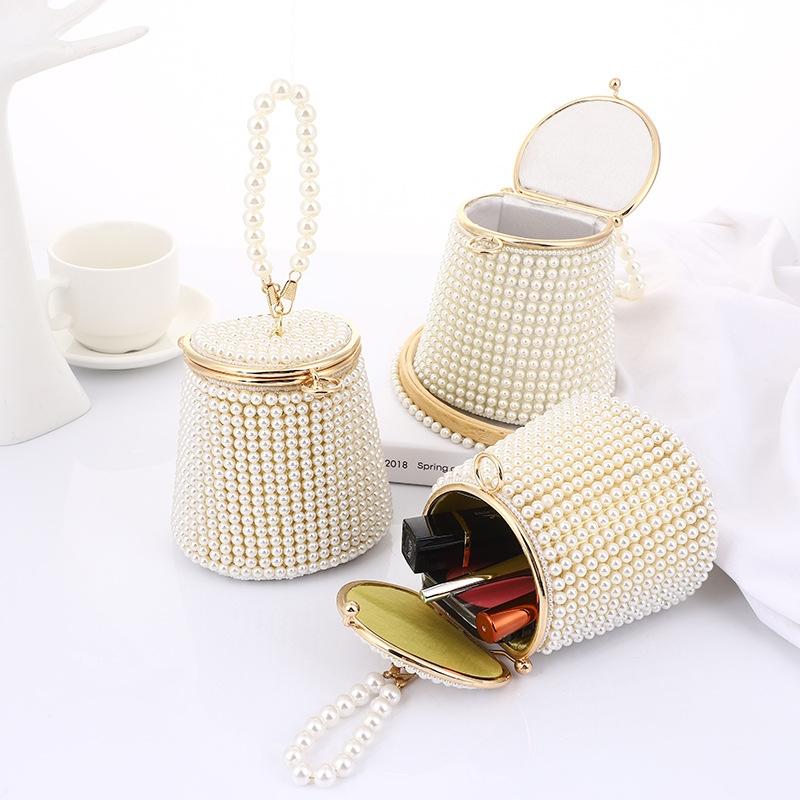 Golden Beige Pearl Mini Tote Bag 3