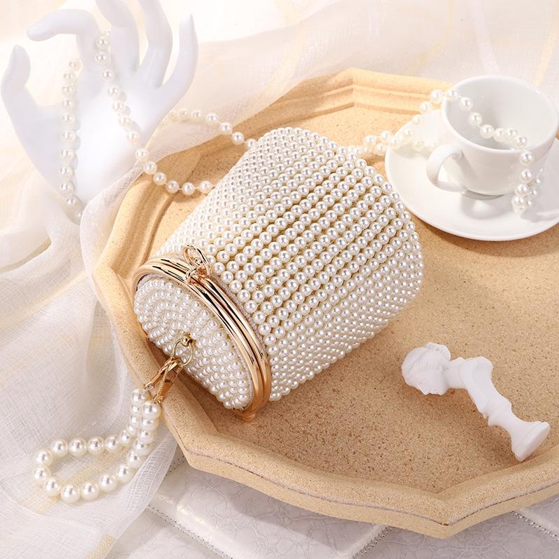 Golden Beige Pearl Mini Tote Bag 5