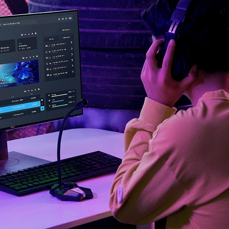 Flexible Gaming Mic With Built-In Sound Card - Jk Omni-Directional - Usb 8