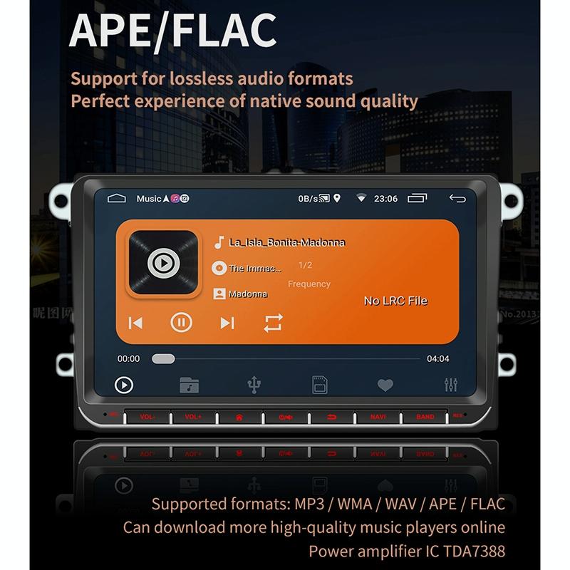 9 Inch Car Hd Radio Receiver Mp5 Player For Volkswagen - Fm Bluetooth Tf Card Gps Wifi - 1Gb + 16Gb 8