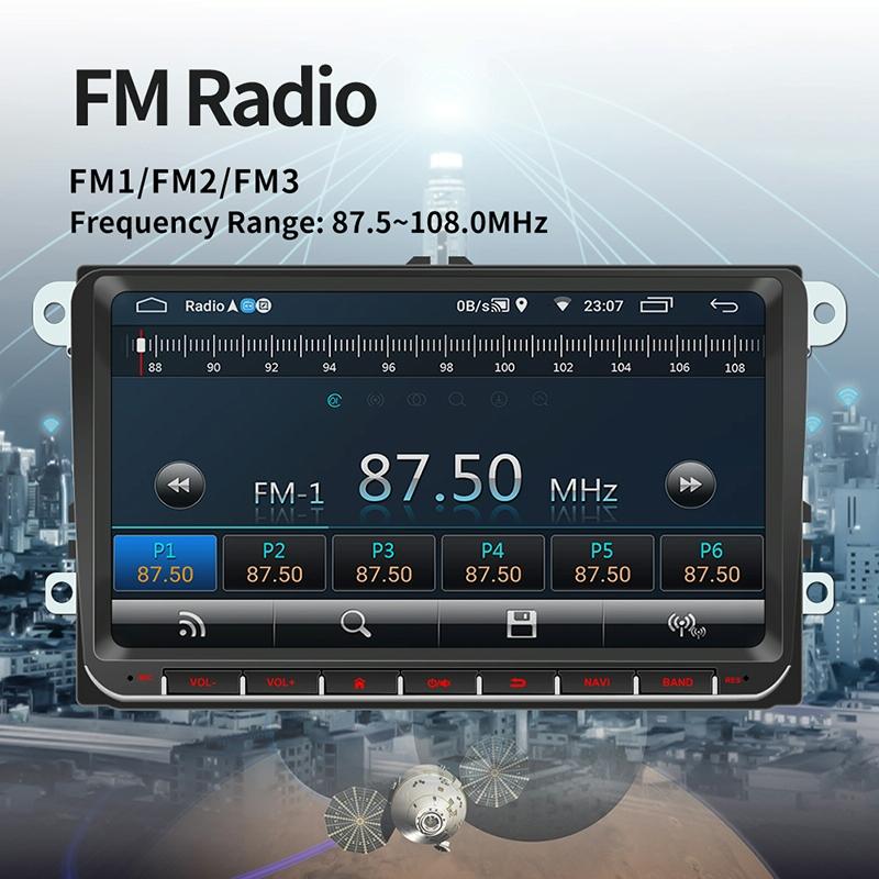 9 Inch Car Hd Radio Receiver Mp5 Player For Volkswagen - Fm Bluetooth Tf Card Gps Wifi - 1Gb + 16Gb 9