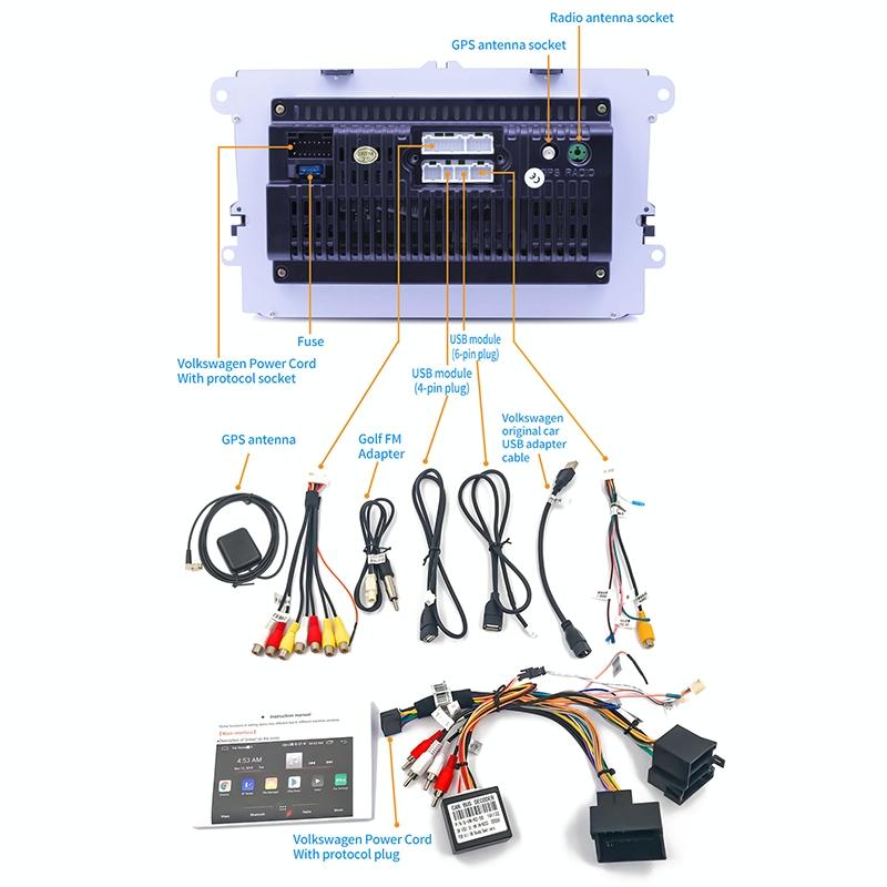9 Inch Car Hd Radio Receiver Mp5 Player For Volkswagen - Fm Bluetooth Tf Card Gps Wifi - 1Gb + 16Gb 13