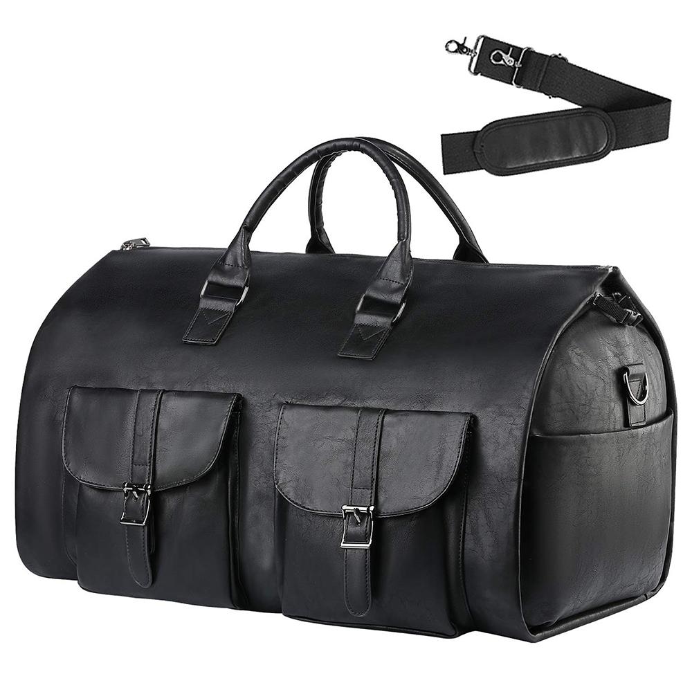 Compact Duffel Bag with Shoe Storage - Black 9