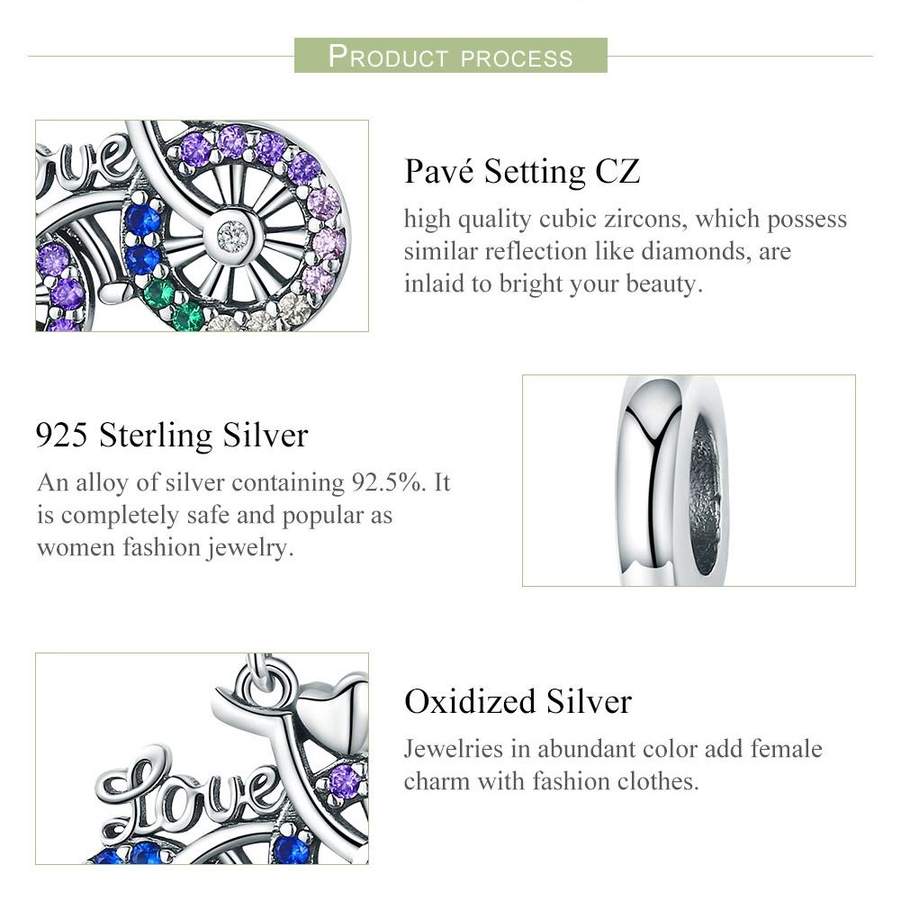925 Sterling Silver Bicycle Pendant With Zircon Beads For Diy Bracelet Style - Pendant + Bare Chain 6