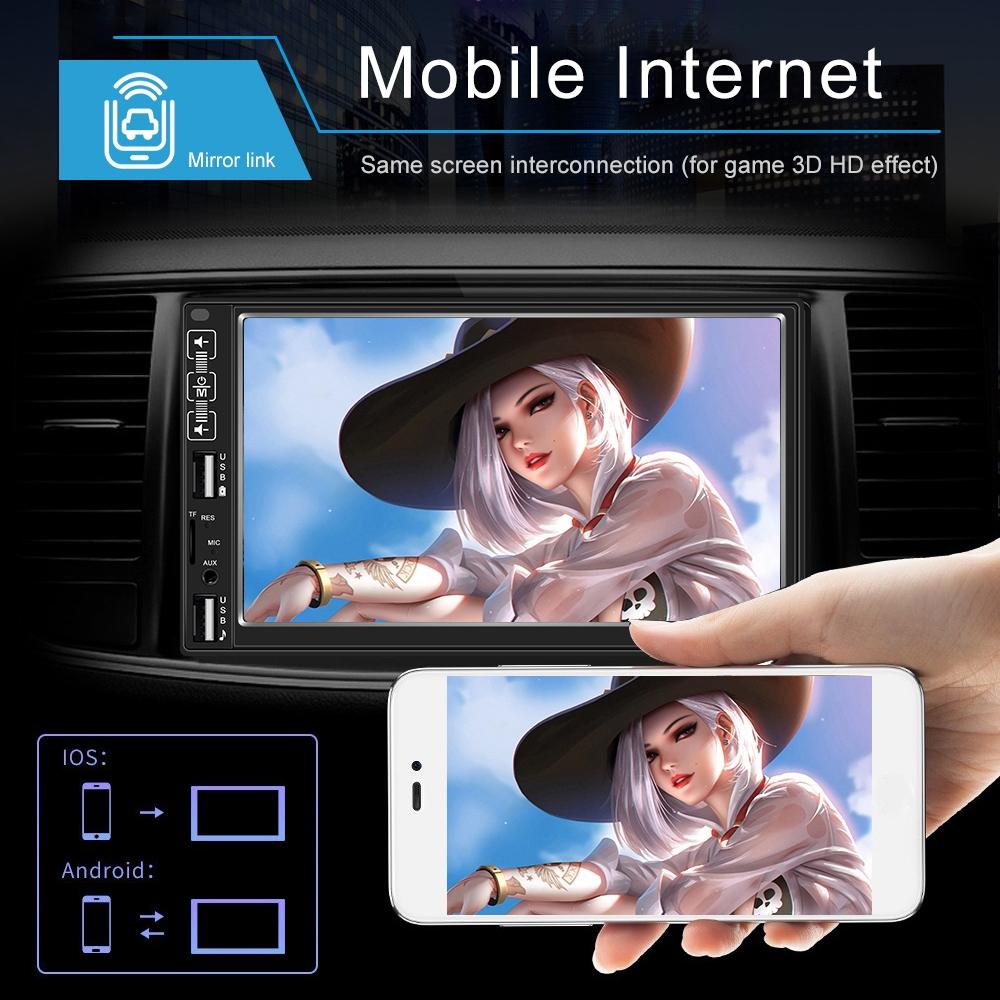 7 Inch Car Mp5 Player With Bluetooth / Fm Remote 4 Led Camera 7