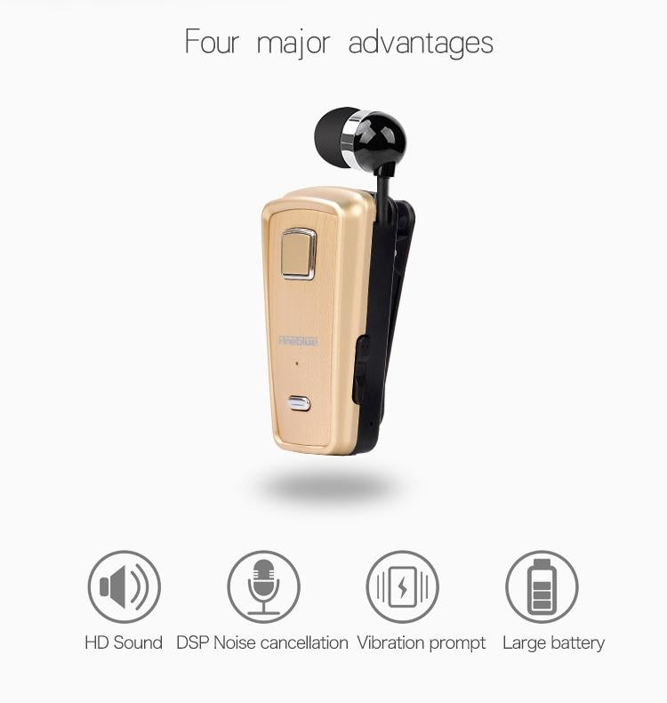 Retractable Bluetooth Headset with Caller Reminder and Anti-theft Feature