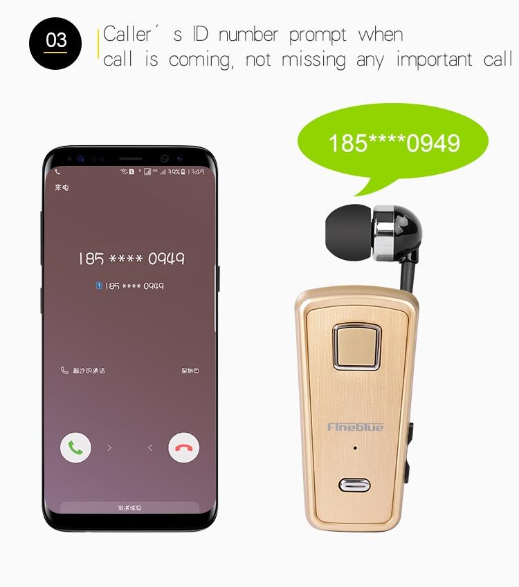 Retractable Bluetooth Headset with Caller Reminder and Anti-theft Feature 4