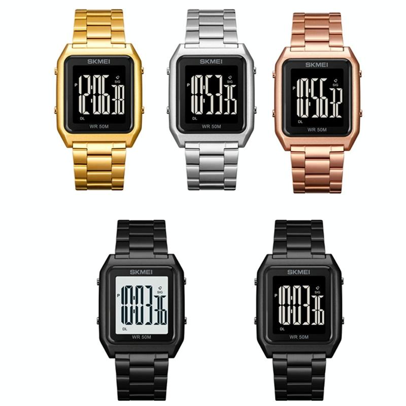 Large Screen Men Multi-function Luminous Watch with Steel Belt - 1879 3