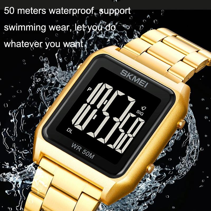 Large Screen Men Multi-function Luminous Watch with Steel Belt - 1879 6