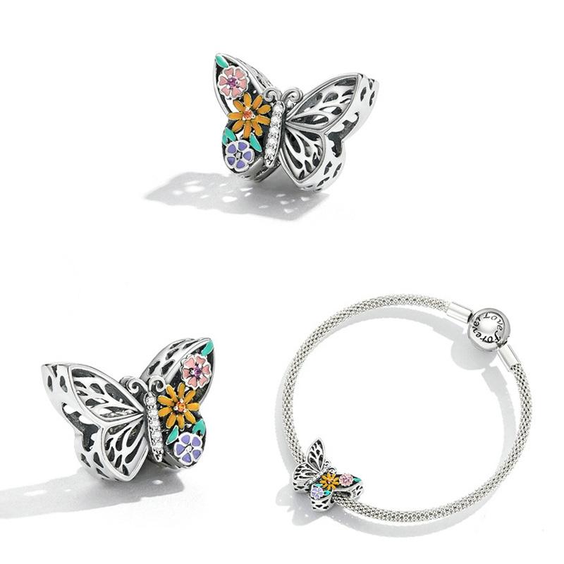 925 Sterling Silver Diy Butterfly Bracelet With Pearl Accents Bsc588 3