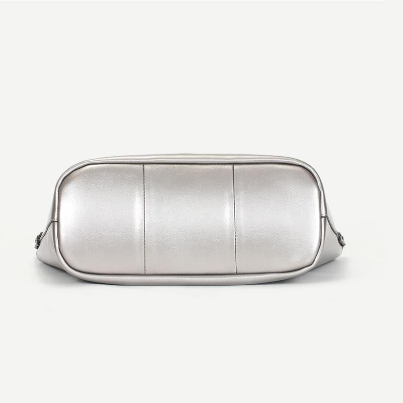 Blue Cowhide Messenger Tote For Women Large Capacity 12