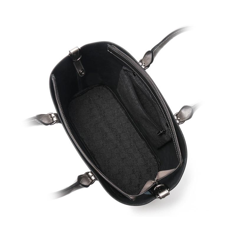 Blue Cowhide Messenger Tote For Women Large Capacity 14