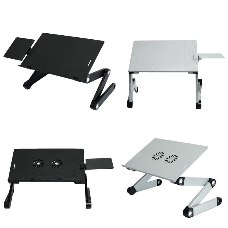 Adjustable Folding Laptop Desk with Mouse Board - Silver 3