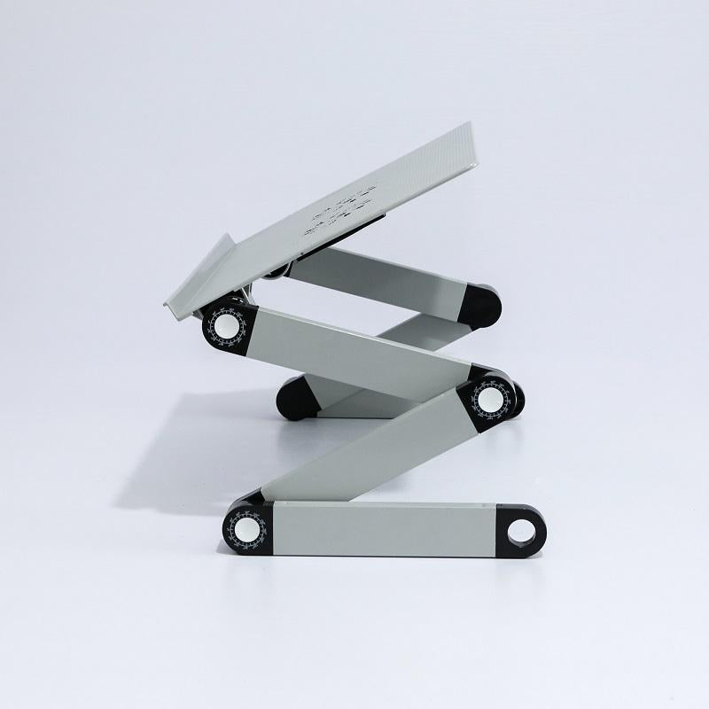 Adjustable Folding Laptop Desk with Mouse Board - Silver 7
