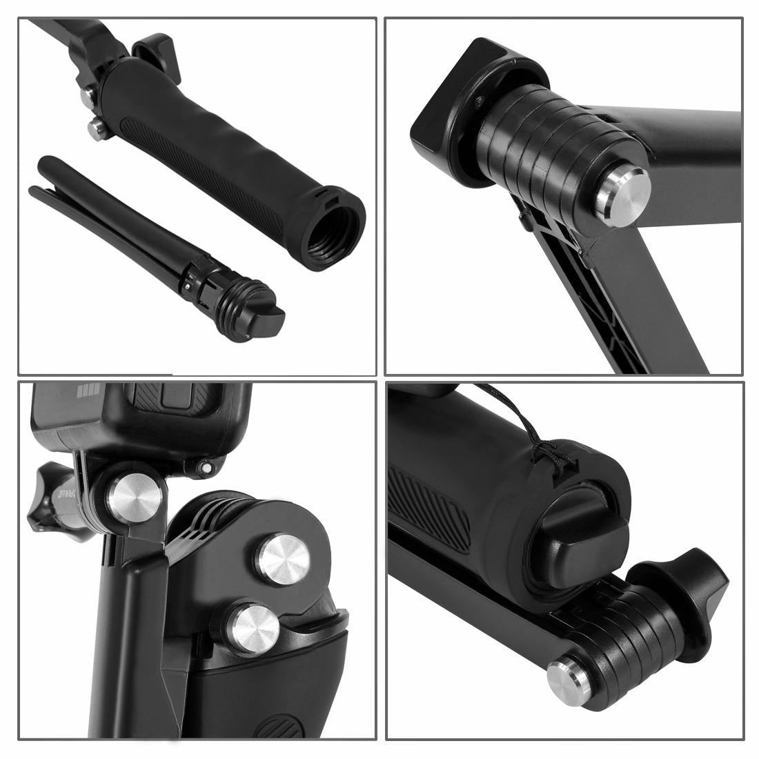 Foldable 3-way Tripod Selfie Stick for Action Cameras - 20-58cm Length 8